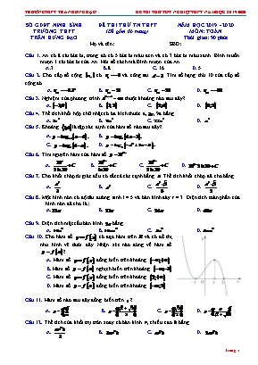 Đề thi thử Tốt nghiệp THPT môn Toán - Năm học 2019-2020 - Trường THPT Trần Hưng Đạo